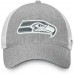 Women's Seattle Seahawks NFL Pro Line by Fanatics Branded Heathered Gray/White Lux Slate Trucker Adjustable Hat 2998666